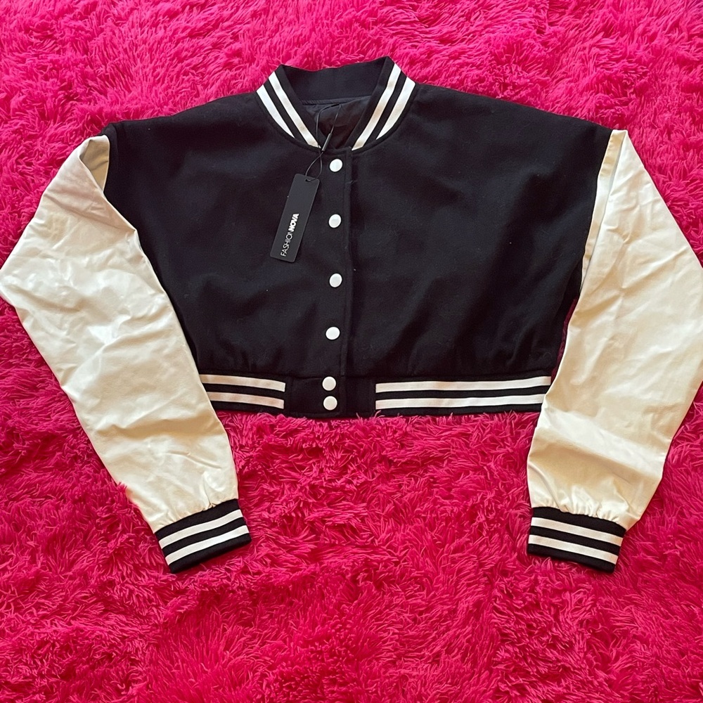 Cropped varsity jacket